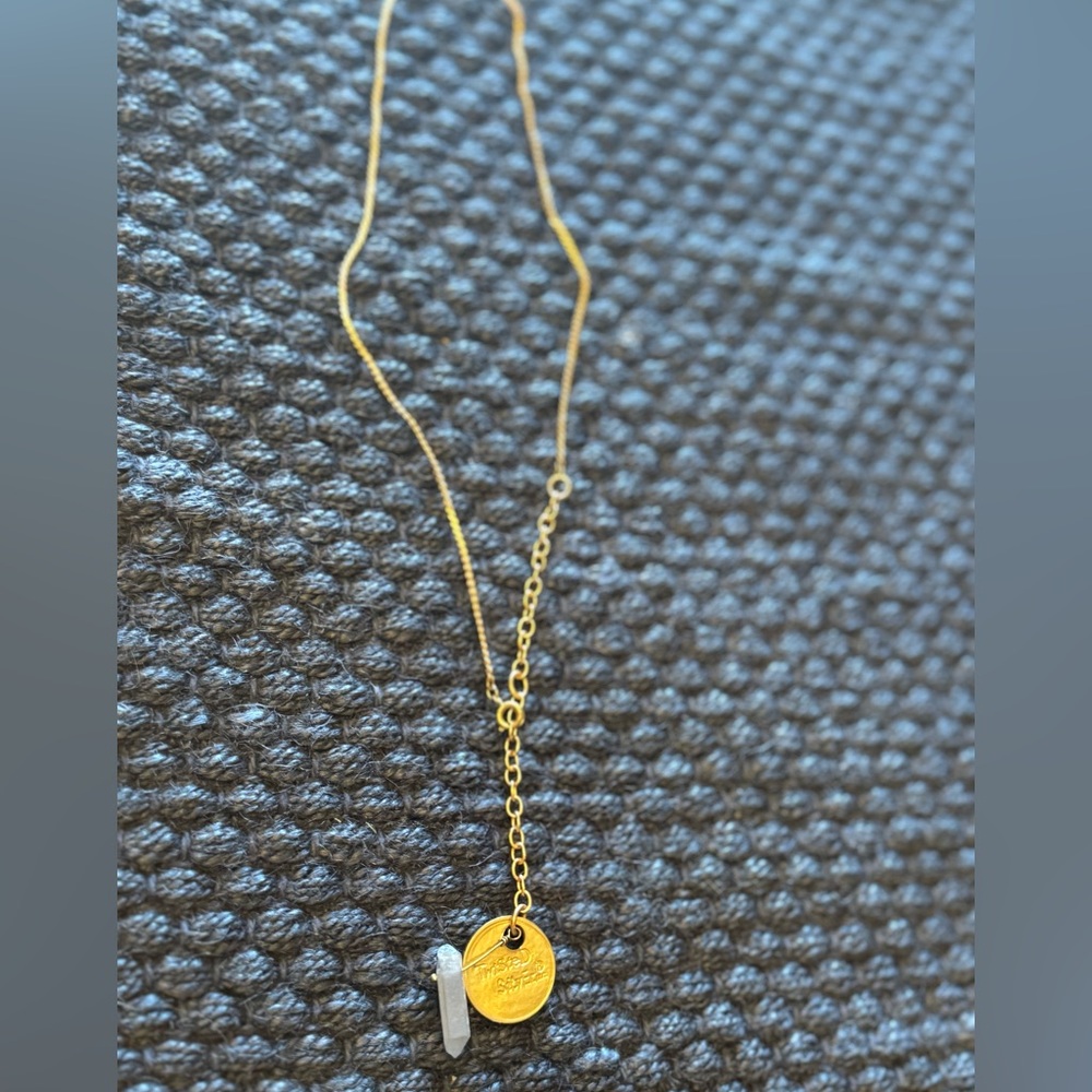 🍃Twisted Silver Coin/Stone Necklace 🍃